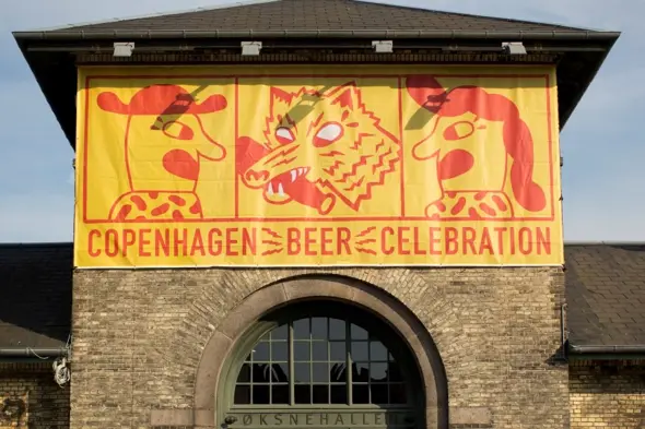 En ulv der drikker en øl