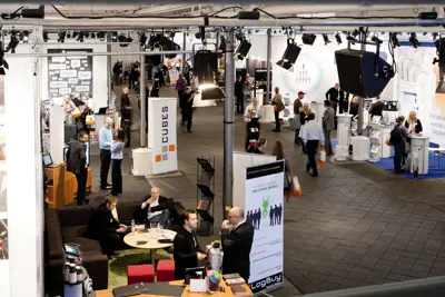 Øksnehallen with stands and people
