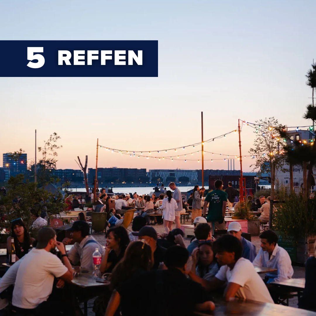 Enjoy a street food dinner with waterfront views