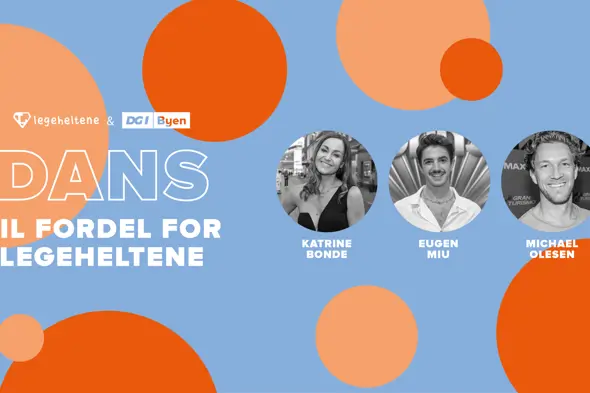 Legeheltene and DGI Byen with the 3 hosts