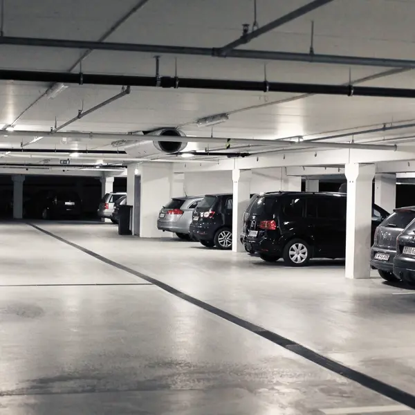 underground parking with cars